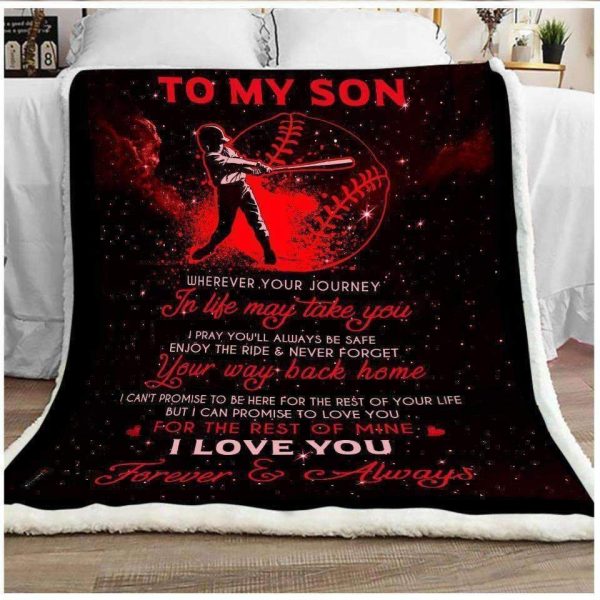 Blanket Gift For Son Loves Baseball Love You Forever Always - Image 2