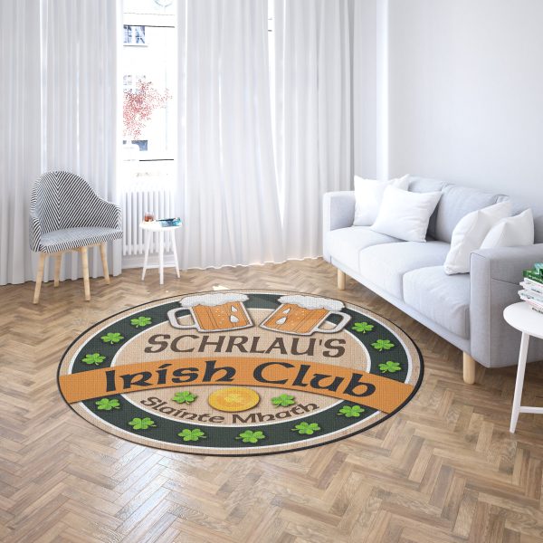 Personalized Irish Pub Round Mat Round Floor Mat Room Rugs Carpet Outdoor Rug Washable Rugs