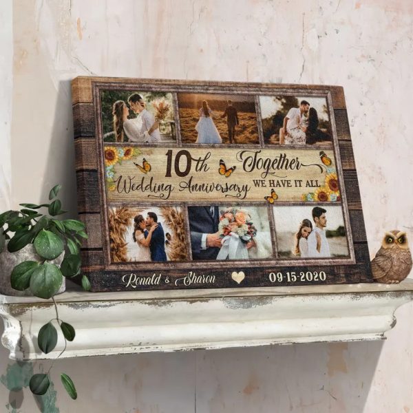 Personalized Canvas Prints, Custom Photos, Couple Gifts, Anniversary Gifts, 10th Anniversary Photo Gift Together We Have It All Dem Canvas - Image 3