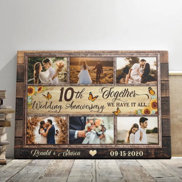 Personalized Canvas Prints, Custom Photos, Couple Gifts, Anniversary Gifts, 10th Anniversary Photo Gift Together We Have It All Dem Canvas - Image 4