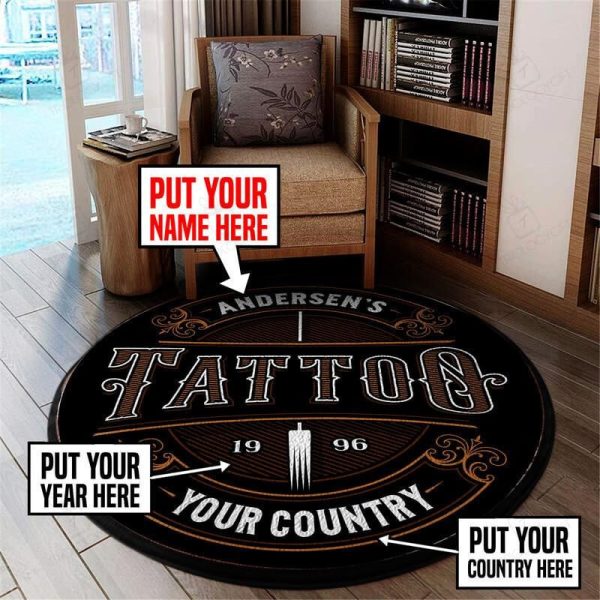 Personalized Tattoo Round Mat Round Floor Mat Room Rugs Carpet Outdoor Rug Washable Rugs - Image 2