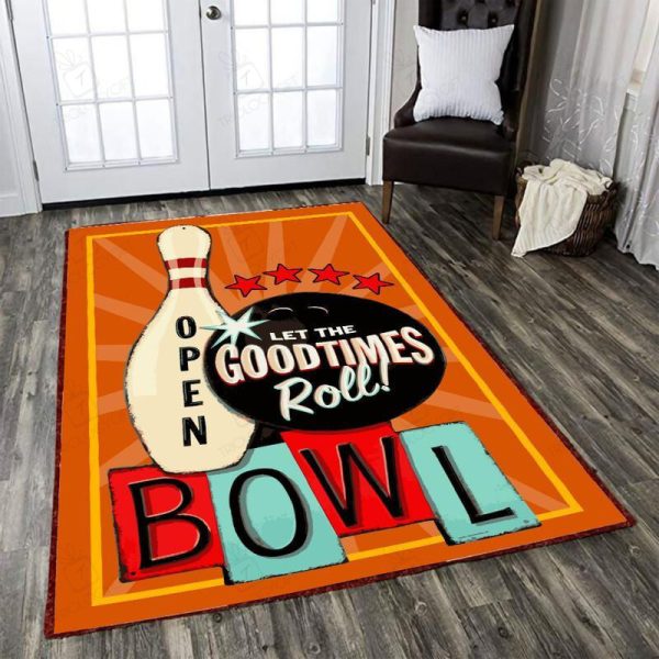 Bowling Let The Goodtimes Rool Round Mat Round Floor Mat Room Rugs Carpet Outdoor Rug Washable Rugs - Image 2