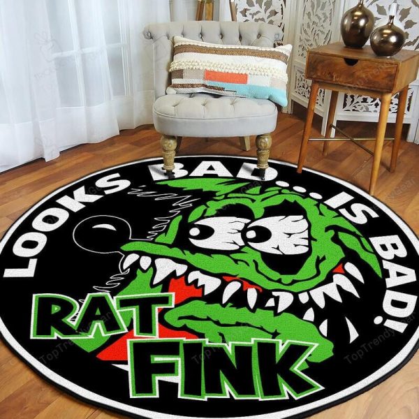 Rat Fink Looks Bad Is Bad Round Mat Round Floor Mat Room Rugs Carpet Outdoor Rug Washable Rugs - Image 3