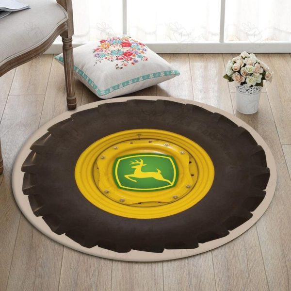 Johndeere Round Mat John Deere Farm Tractor Round Floor Mat Room Rugs Carpet Outdoor Rug Washable Rugs - Image 3