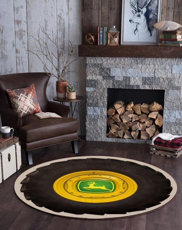 Johndeere Round Mat John Deere Farm Tractor Round Floor Mat Room Rugs Carpet Outdoor Rug Washable Rugs